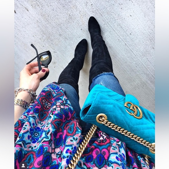 Gucci GG Marmont Turqoise Velvet Chain Bag - Picture 4 of 6